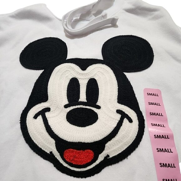 Disney Mickey Mouse Embroidered Licensed Woman's Hoodie White Size Small - Picture 4 of 8